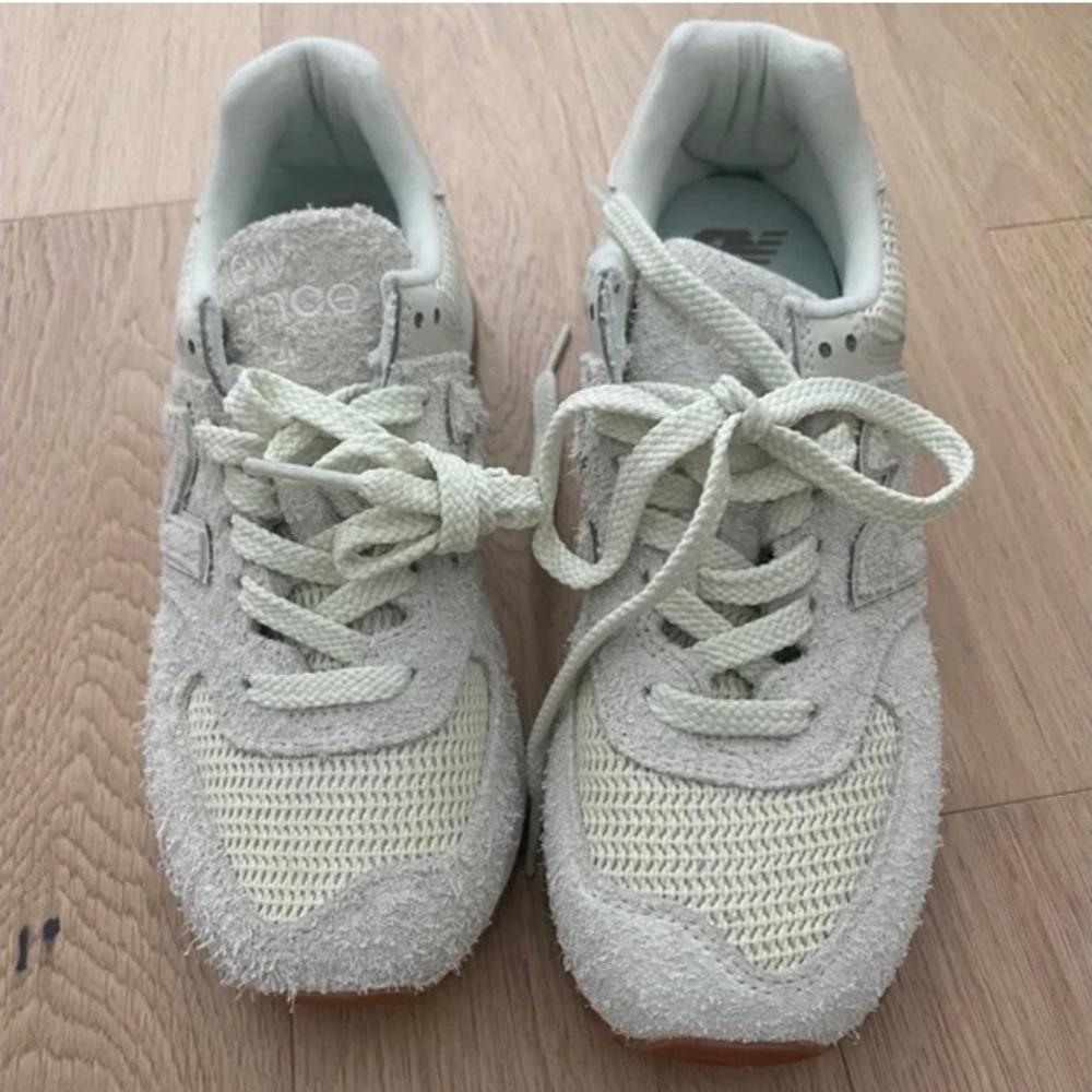 New Balance Off-White Textured Sneakers